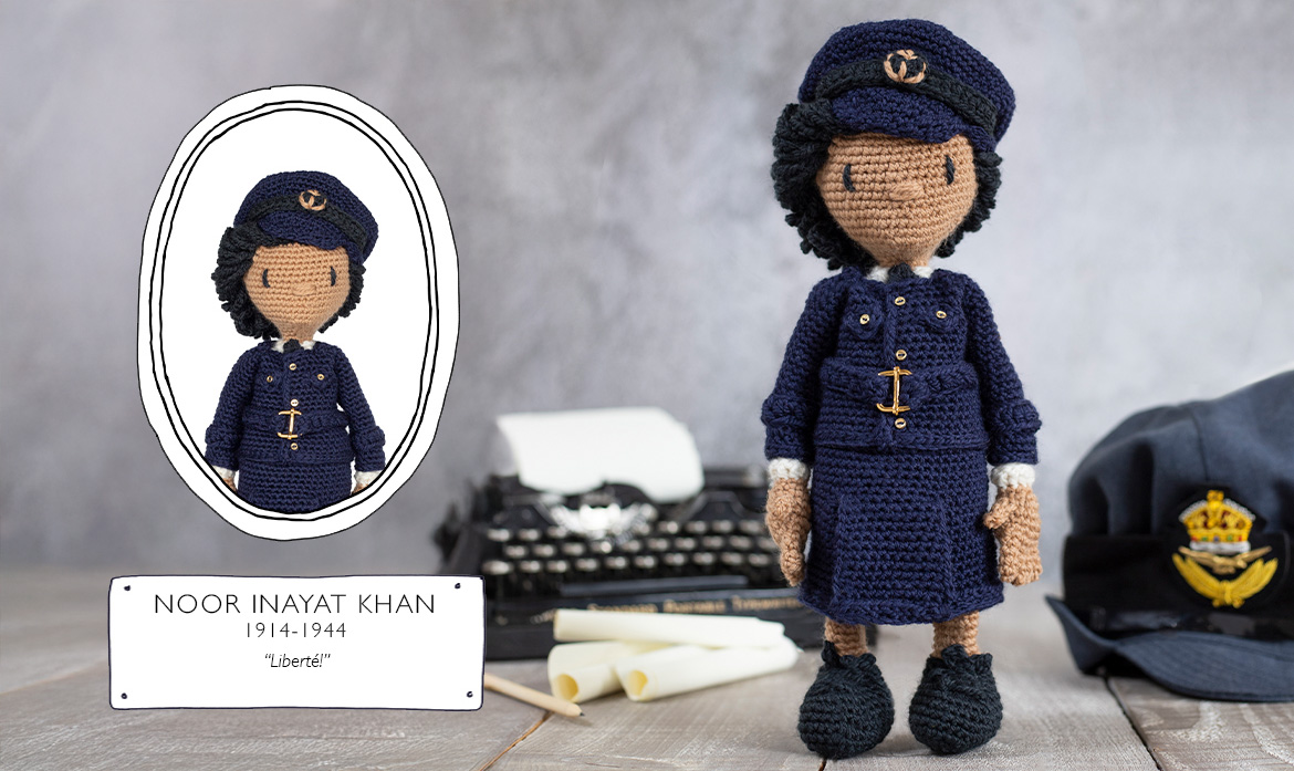 Noor Inayat Khan international womens day crochet doll